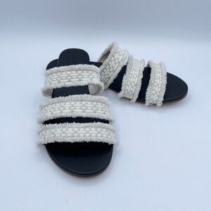 Rothy's Triple Band Sandal - White/Neutral - Size 8 EUC